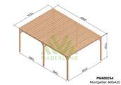 Pergola avec toit MONTPELLIER 600x420cm