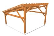 Carport monopente 5,25 x 5,5 m en épicéa traité - entraits moisés