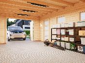 Garage RASMUS 19m² 44 mm-avec double porte en bois