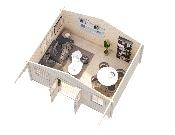 Abris de jardin HELENA  18.6 m² 70mm avec plancher