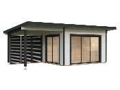 Chalet Bois 11,2+8,2 m² Grace Slide Plus - Porte Coulissante & Plancher Inclus