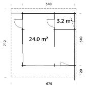 Chalet Bois Cecilia 27,2 m² - 70mm - Idéal Loisirs & Jardin