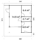 Chalet Bois 30m² Cecilia - Madriers 70mm, Qualité Nordique