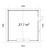 GARAGE PALMAKO ROGER 27.7 M² 70 mm AVEC PORTE SECTIONNELLE
