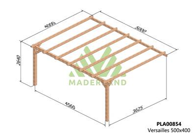 Pergola adossée VERSAILLES 500x400cm