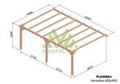 Pergola adossée VERSAILLES 600x400cm