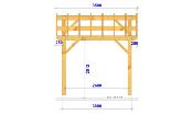 Carport double pentes 6,5 x 3,5 m en Epicéa traité