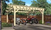 Carport double pentes 5,5 x 5,5 m en Epicéa traité