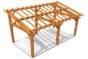 Carport Monopente 3,55 x 6,6 m en Epicéa -entraits moisés