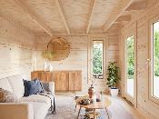 Studio de jardin bois Palmako Grace 8,1 m² + 8,1 m² – Toit plat – 56 mm