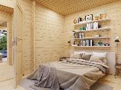 Chalet Bois Cecilia 21,8 m² - Madriers 70mm, Épicéa Nordique
