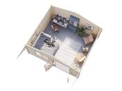 Abri de jardin BRITTA 19,7 m² en 40 mm - Traité par bain Marron 