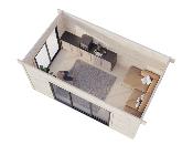 Chalet Bois Grace 14.1m² Slide Plus - 56mm - Votre Espace de Vie Extérieur Idéal