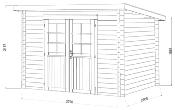 Abri de Jardin Alice 6.1 m² 296x250cm-28 mm - Bois traité Autoclave Classe 4