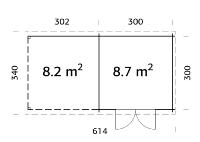 ABRIS DE JARDIN ELLA 8.7 + 8.2 m²